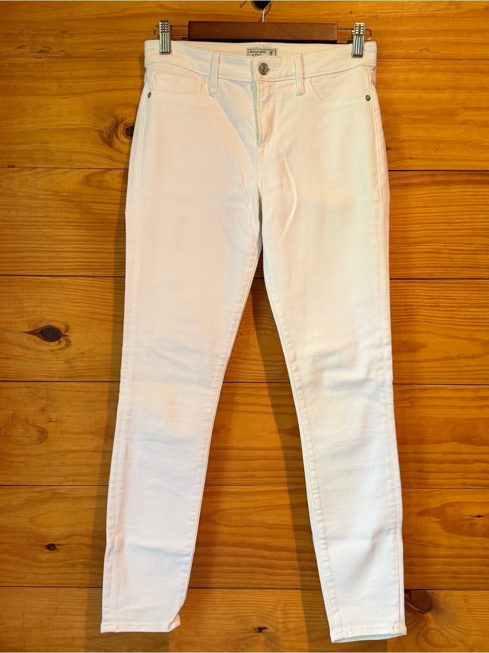 Abercrombie & Fitch Harper Low Rise Super Skinny Denim Jeans 26 White Stretch